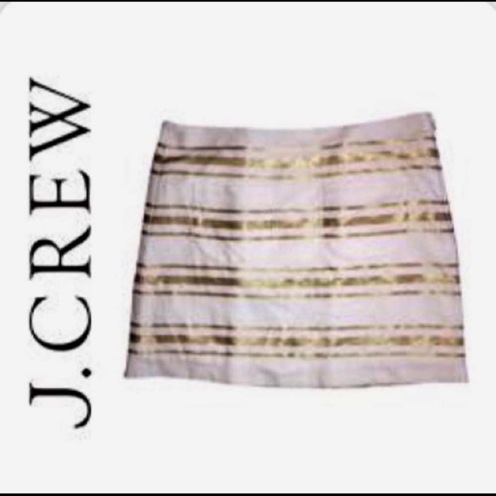 J. CREW white and gold striped skirt
